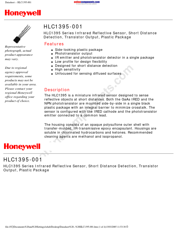 HLC1395-001 Honeywell