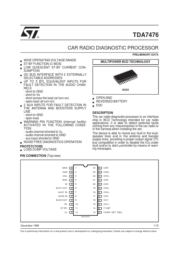 TDA7476 ST Microelectronics