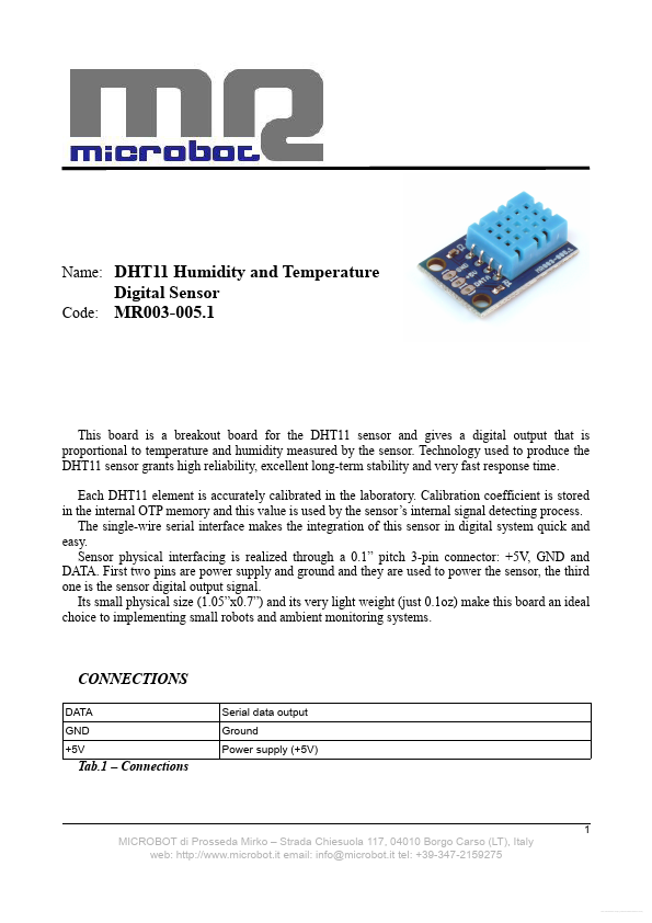 dht11 MICROBOT