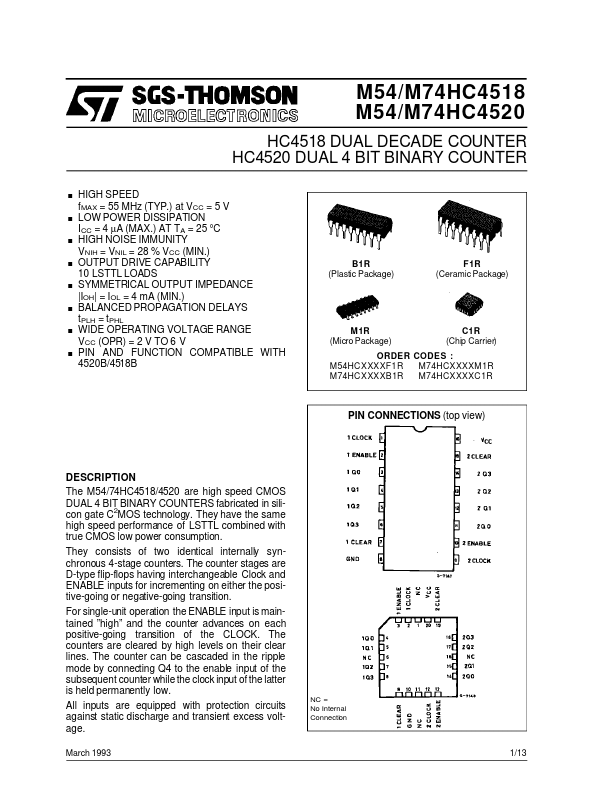 M74HC4520 ST Microelectronics