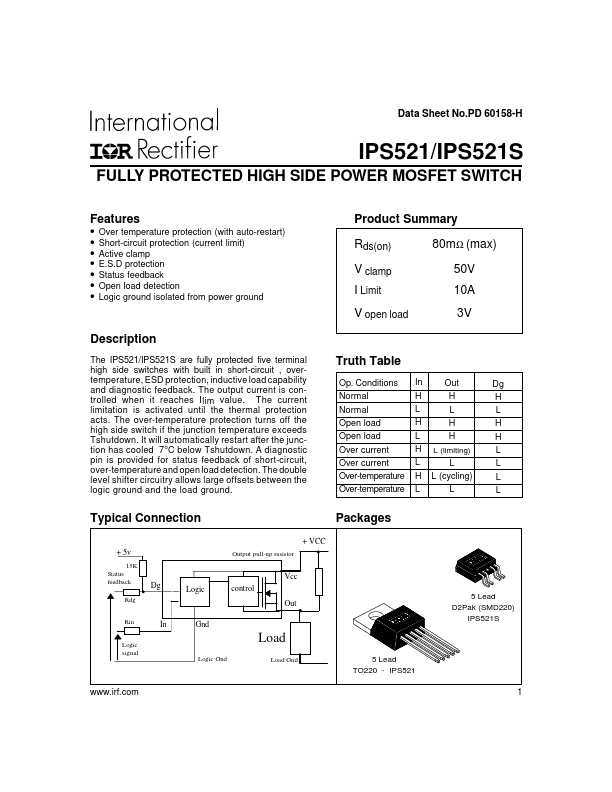 IPS521 International Rectifier