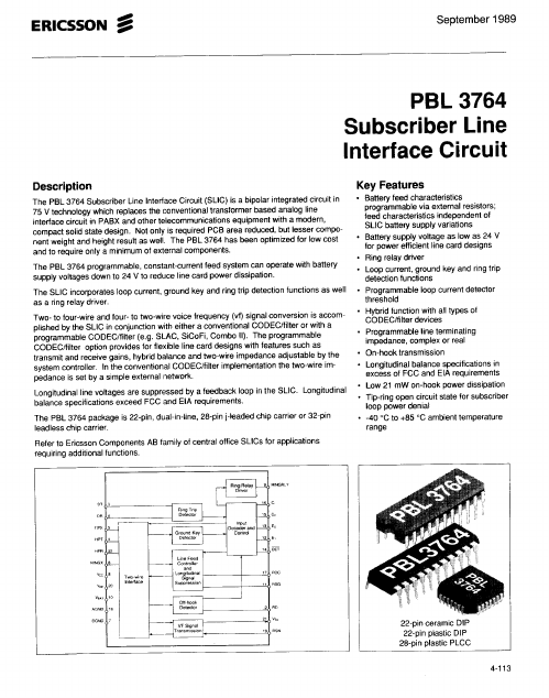 PBL3764 Ericsson