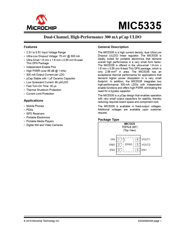 MIC5335 Microchip