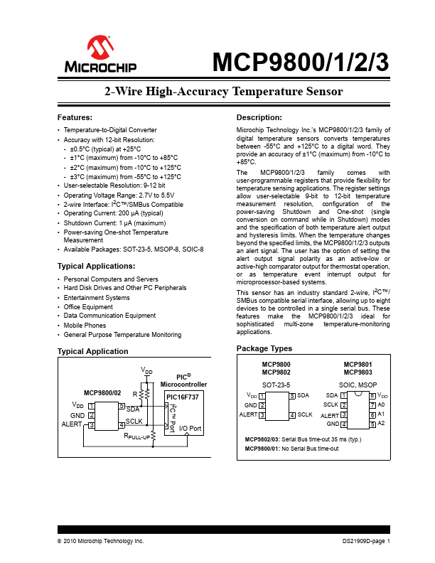 MCP9802 Microchip Technology