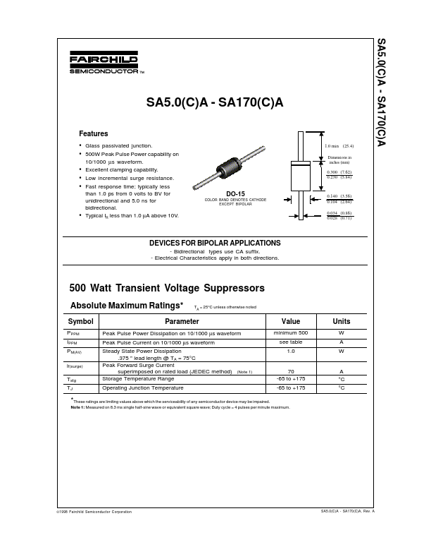 SA18CA Fairchild Semiconductor