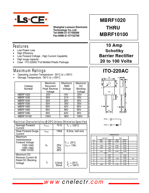 MBRF1090 Lunsure Electronic Technology