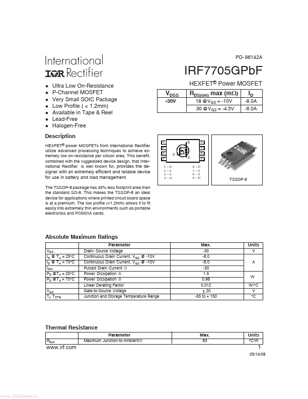 IRF7705GPBF International Rectifier