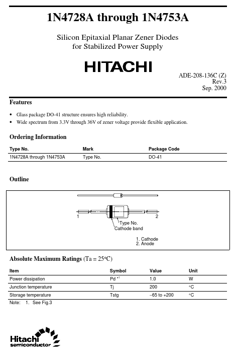 1N4734A Hitachi