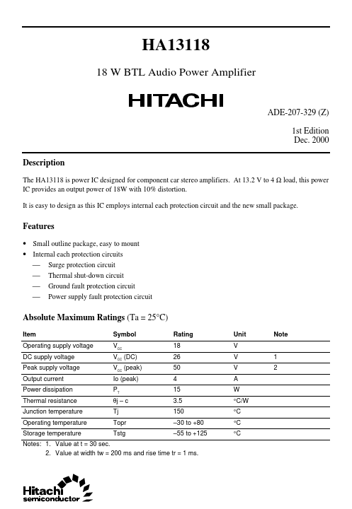 HA13118 Hitachi Semiconductor