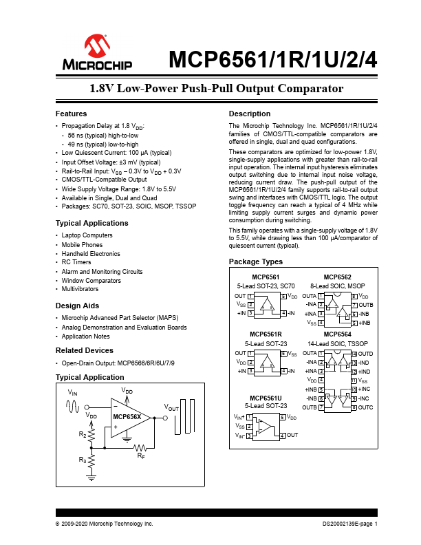MCP6561R Microchip Technology