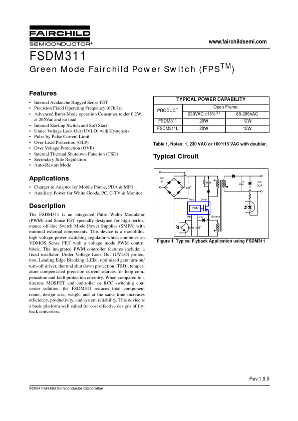 FSDM311L Fairchild Semiconductor