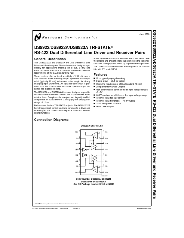 DS8922 National Semiconductor