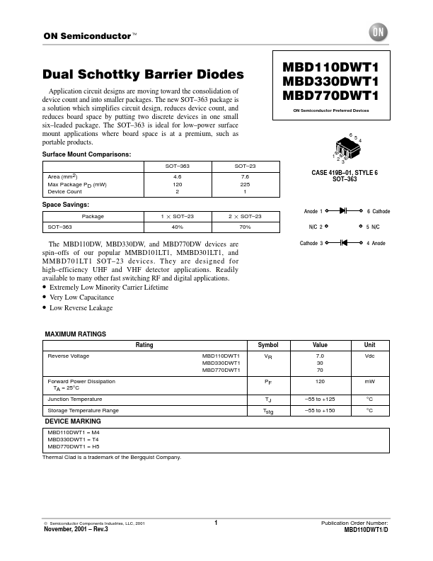 MBD110DWT1 ON Semiconductor