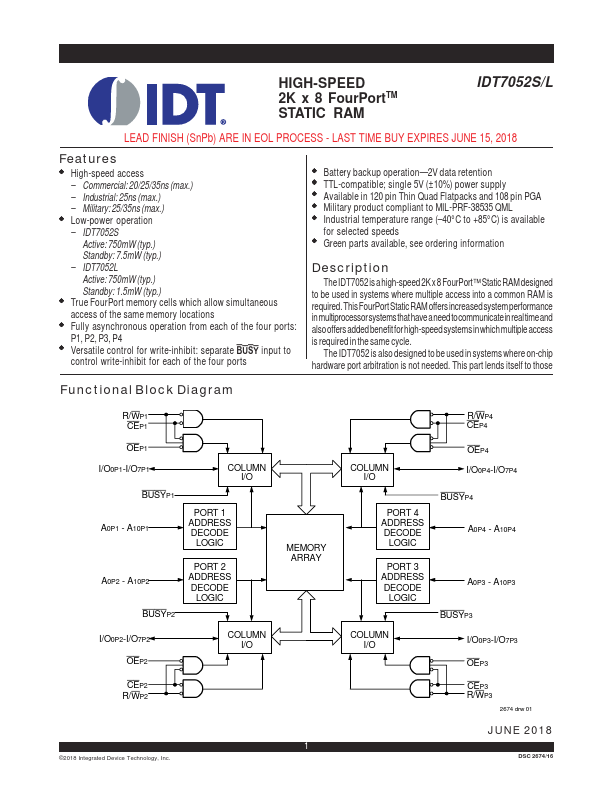 IDT7052L Integrated Device Technology