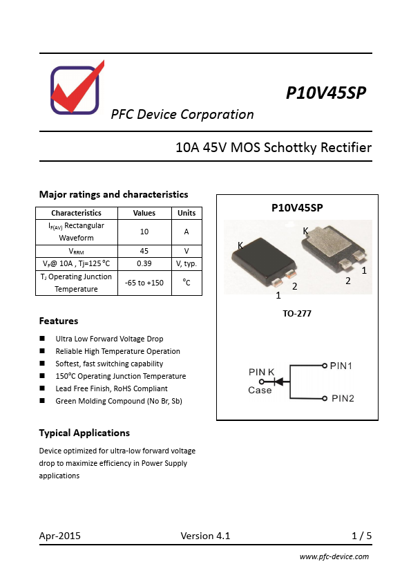 P10V45SP PFC Device Corporation