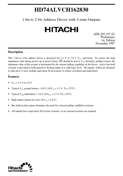 HD74ALVCH162830 Hitachi Semiconductor
