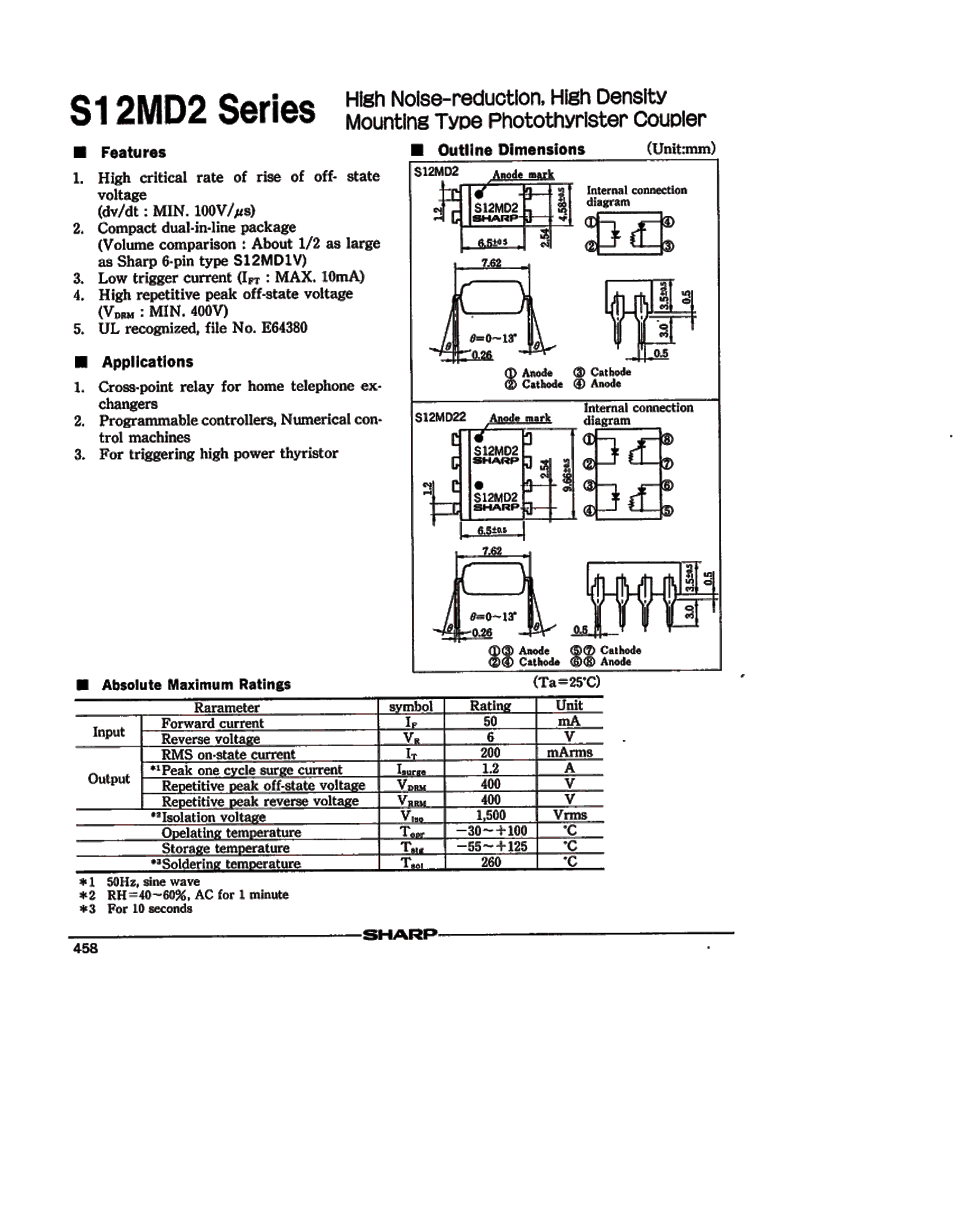 S12MD22 Sharp Electrionic Components