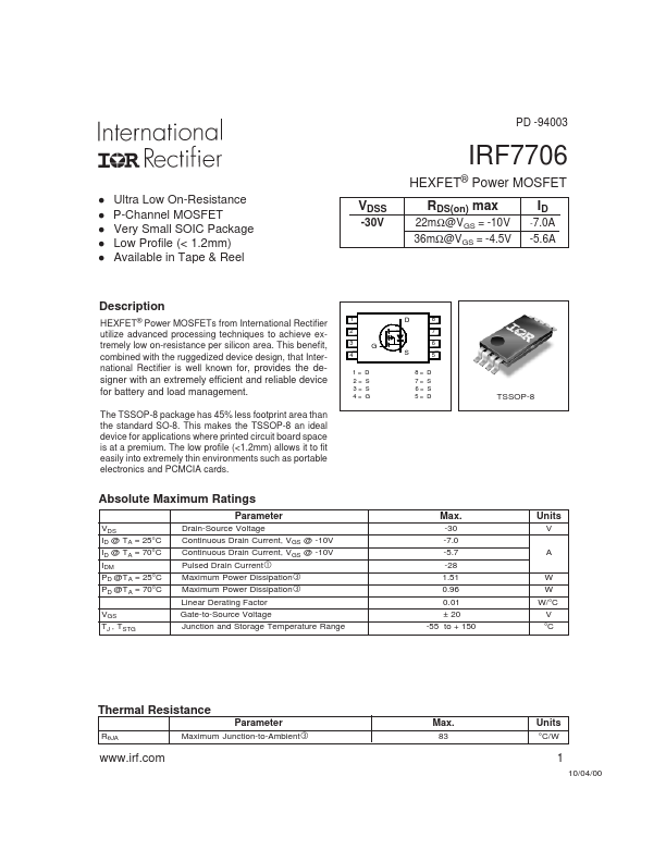 IRF7706 International Rectifier