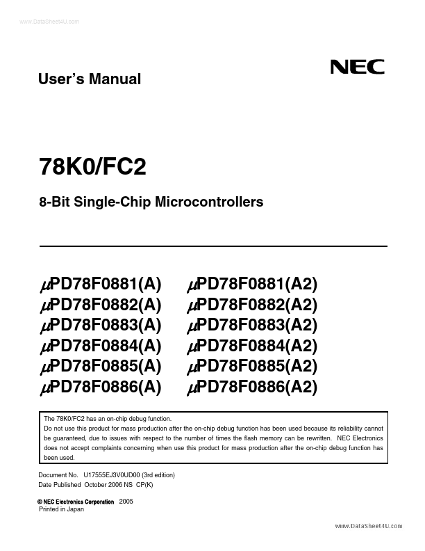 UPD78F0881A2 NEC