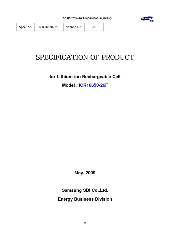 ICR18650-26F Samsung