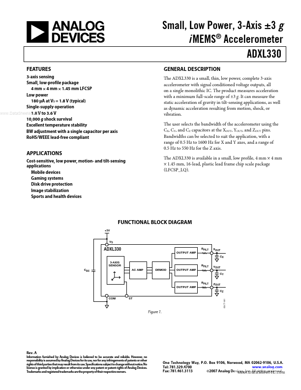 ADXL330 Analog Devices