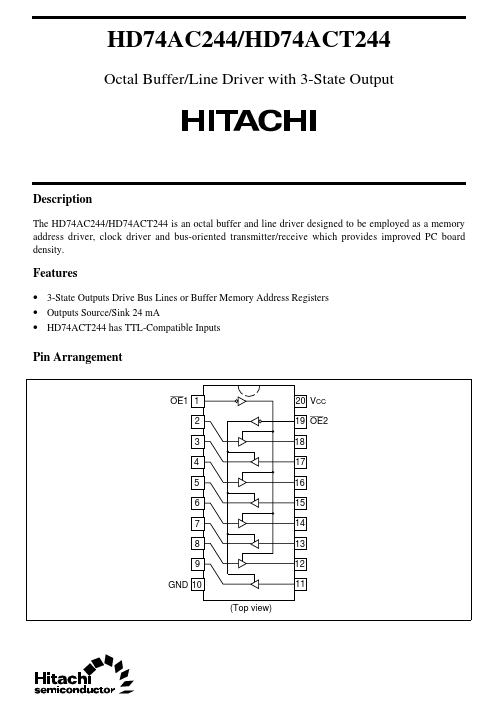 HD74AC244 Hitachi Semiconductor