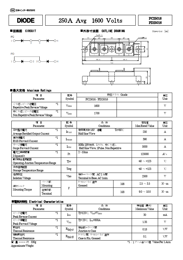PD25016 Nihon Inter Electronics