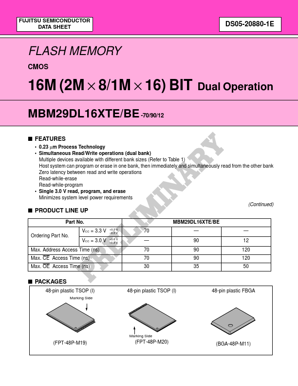 MBM29DL161BE-70 Fujitsu