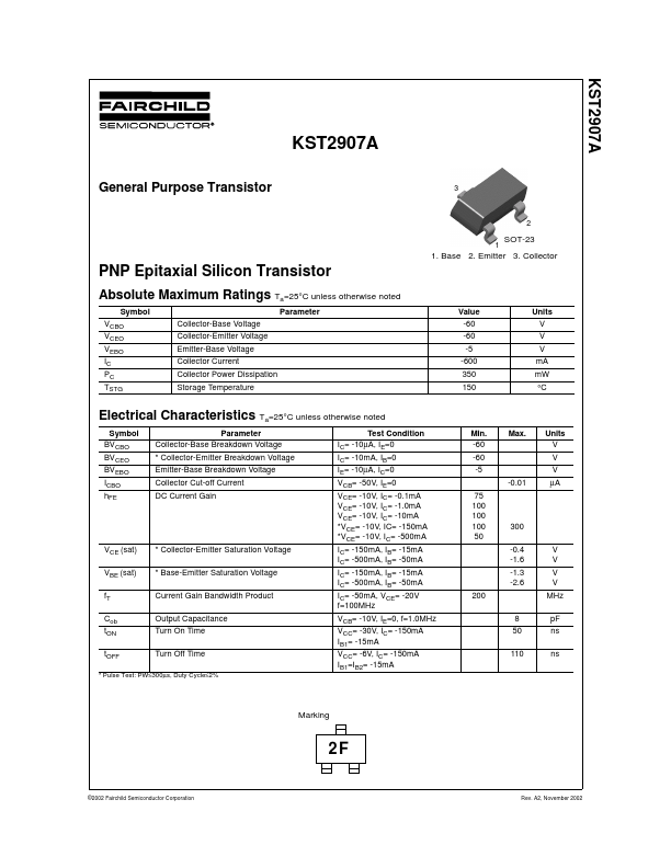 KST2907A Fairchild Semiconductor