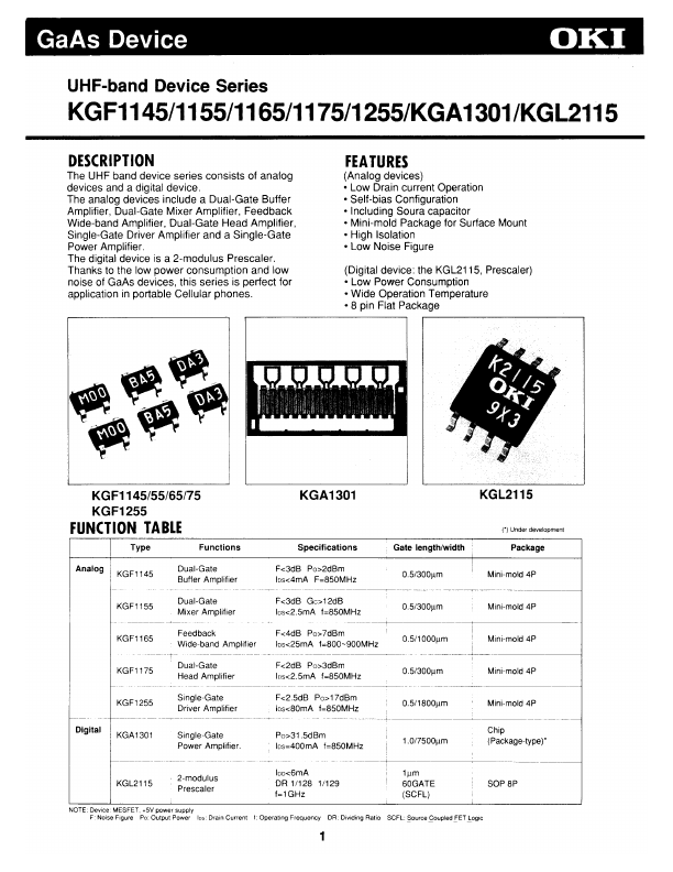 KGF1255 OKI electronic componets