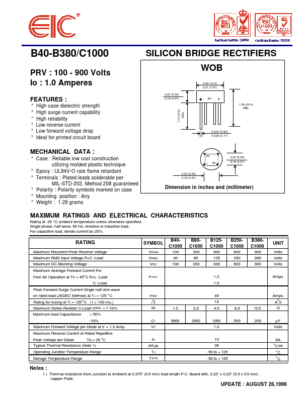 B380-C1000 EIC discrete Semiconductors