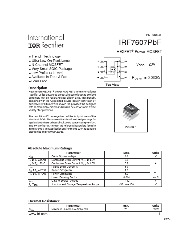 IRF7607PBF International Rectifier