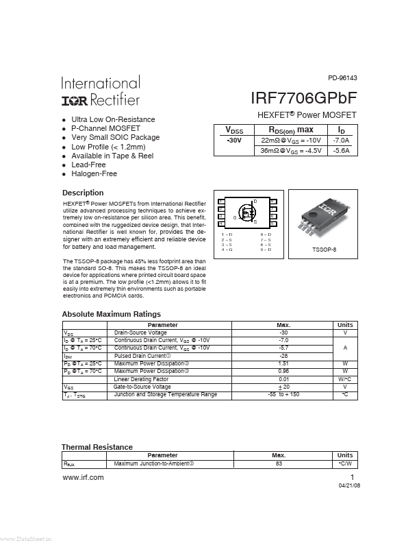 IRF7706GPBF International Rectifier
