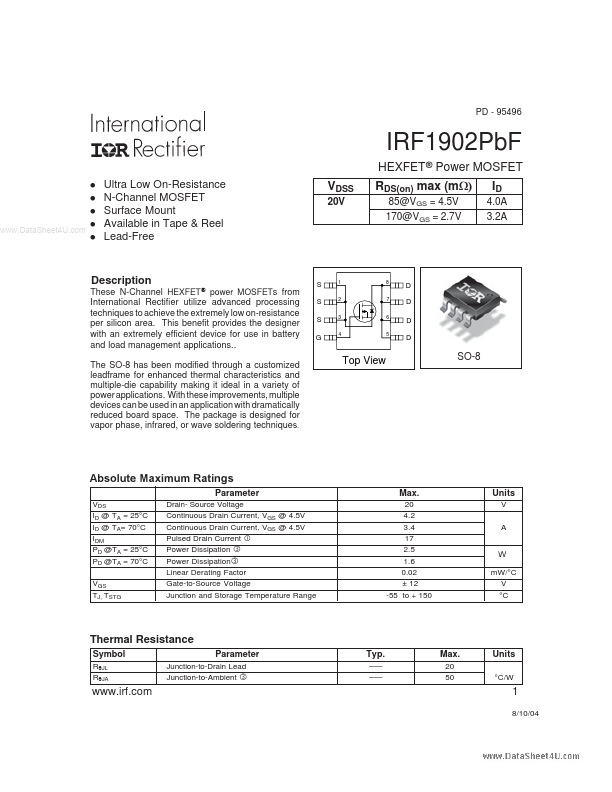 IRF1902PBF International Rectifier