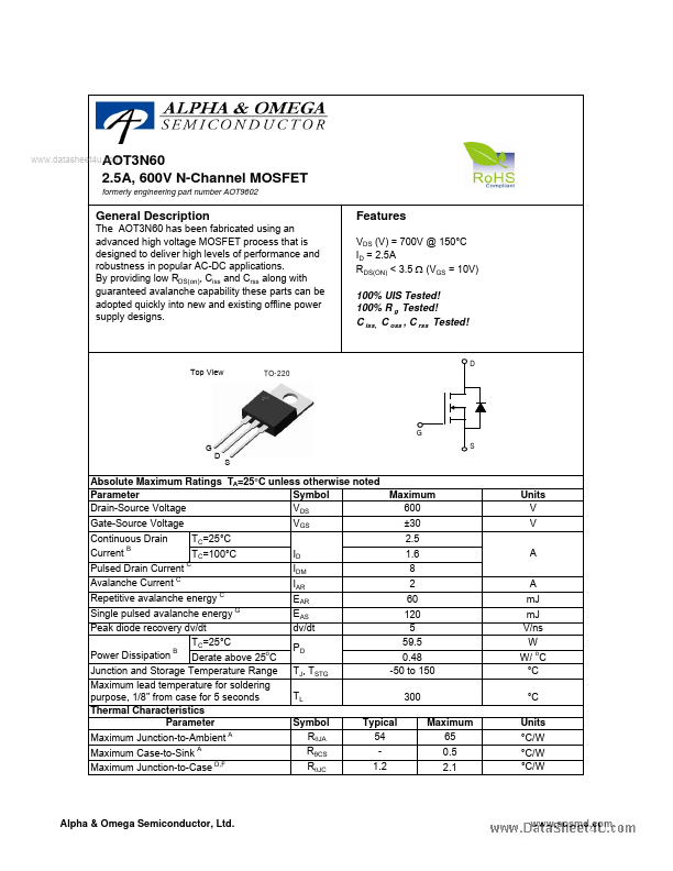 AOT9602 Alpha & Omega Semiconductors
