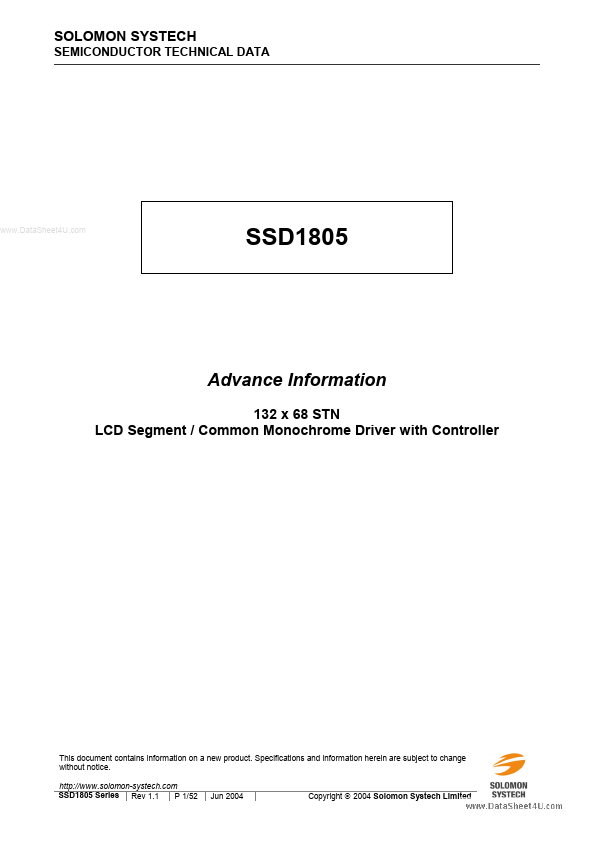 SSD1805 Solomon Systech