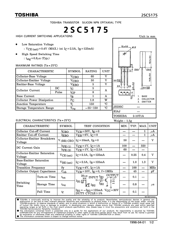 2SC5175 Toshiba Semiconductor