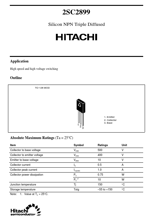 2SC2899 Hitachi Semiconductor