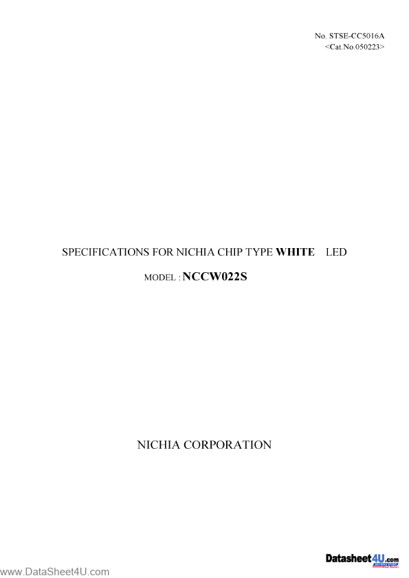 NCCW022S Nichia Chemical Industries