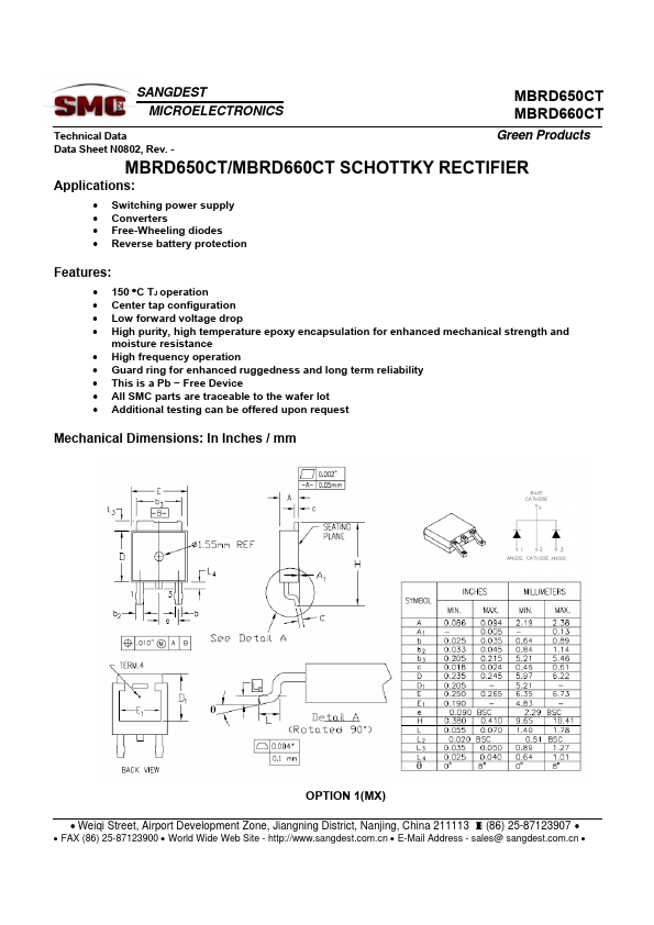 MBRD660CT SANGDEST MICROELECTRONICS