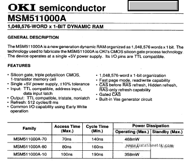 MSM511000A OKI Semiconductor