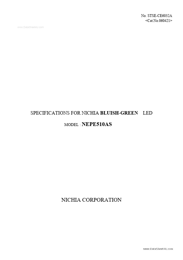 NEPE510AS NICHIA CORPORATION