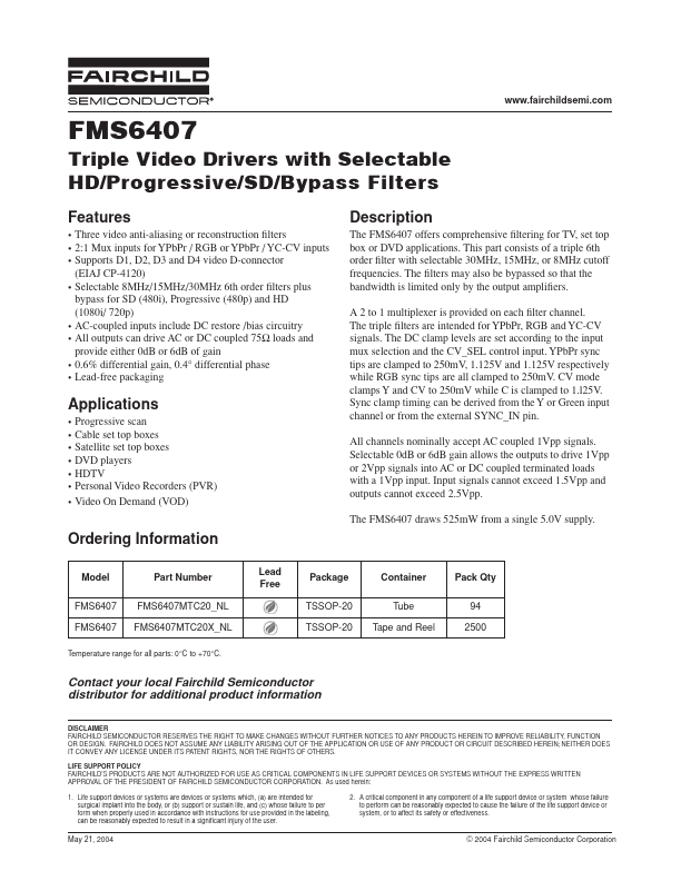 FMS6407 Fairchild Semiconductor