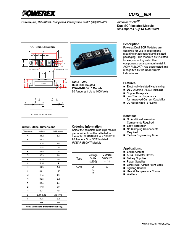 CD4390A Powerex Power Semiconductors