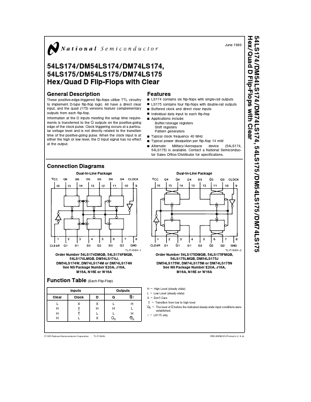 74LS175 National Semiconductor