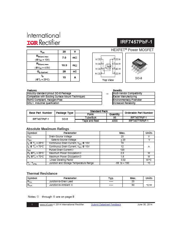 IRF7457PBF-1 International Rectifier