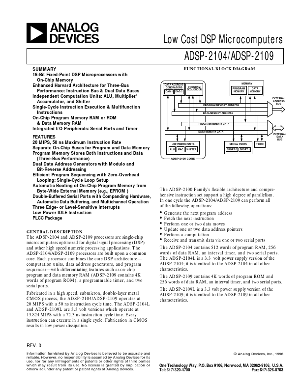 ADSP-2109 Analog Devices