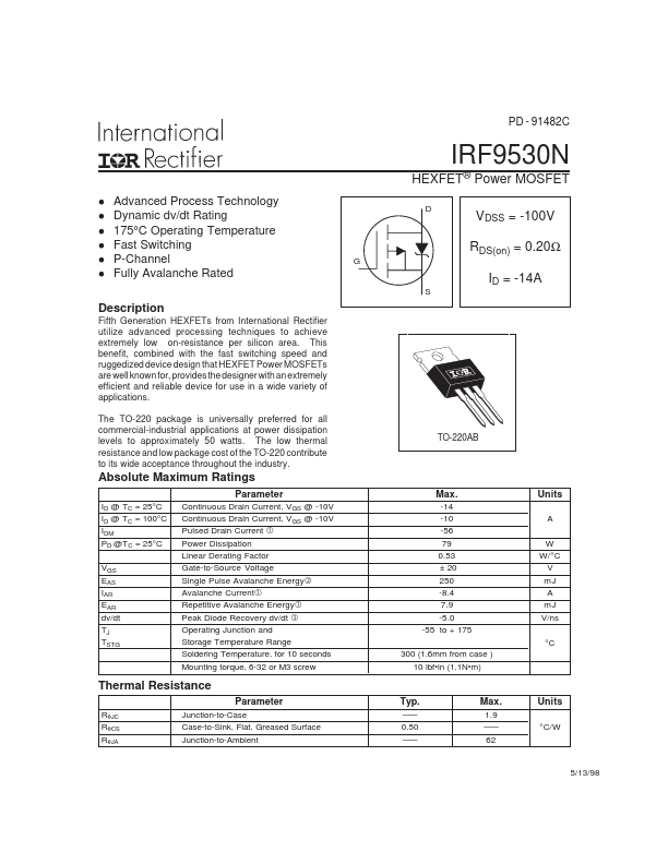 IRF9530N International Rectifier