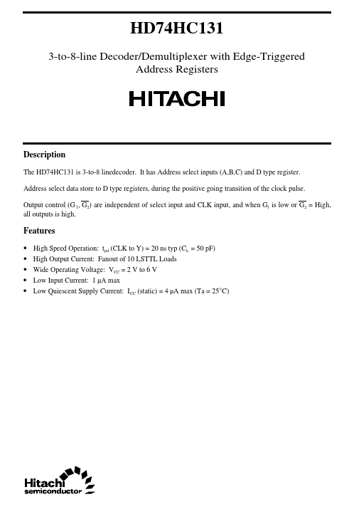 HD74HC131 Hitachi Semiconductor