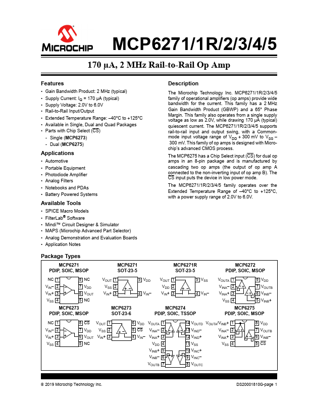 MCP6273 Microchip Technology